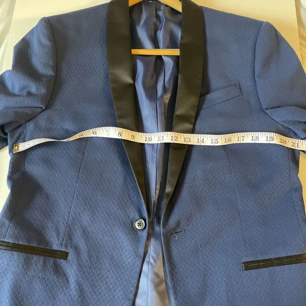 JF J. Ferrar Blue Baroque Printed Evening Jacket Blazer‎ Mens 40S Slim Fit